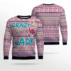 Flamingo Pink Flamingo Lady Ugly Christmas Sweater