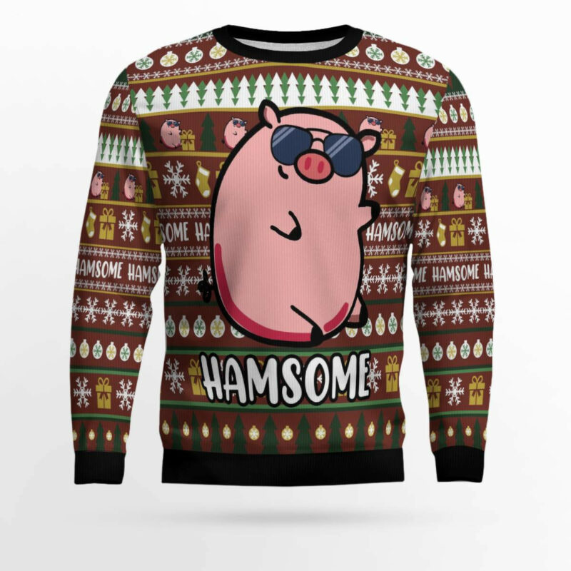 Hamsome Cute Pig Ugly Christmas Sweater