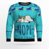 Unicorn Nope Ugly Christmas Sweater