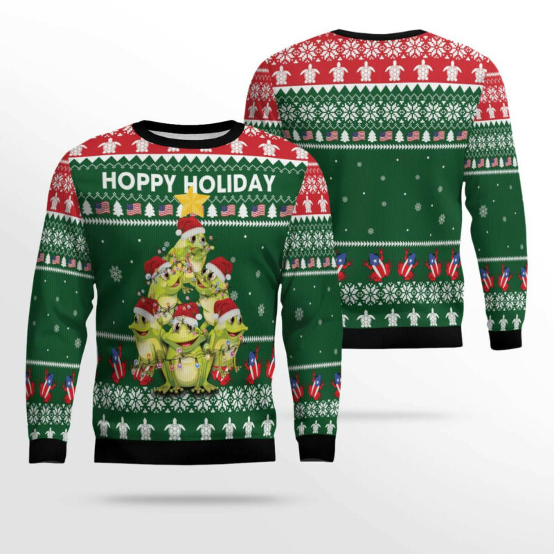 Frog Christmas Tree Ugly Christmas Sweater