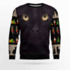 Black Cat Cute Face Ugly Christmas Sweater