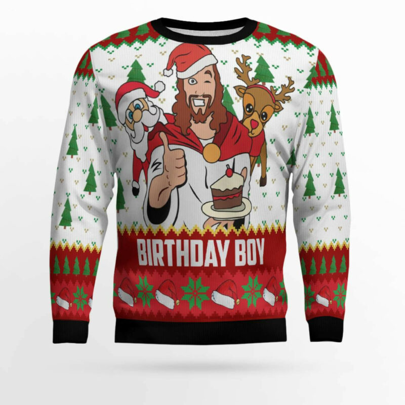 Jesus Birthday Boy Ugly Christmas Sweater