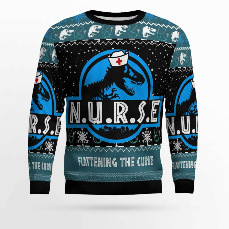 Nurse T-rex Ugly Christmas Sweater