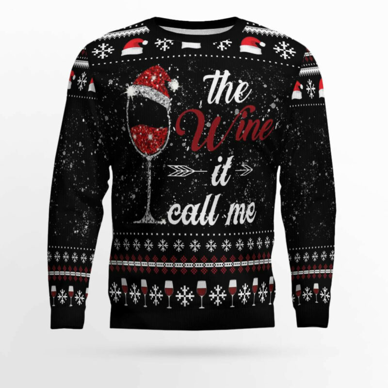 Wine Call Me Ugly Christmas Sweater