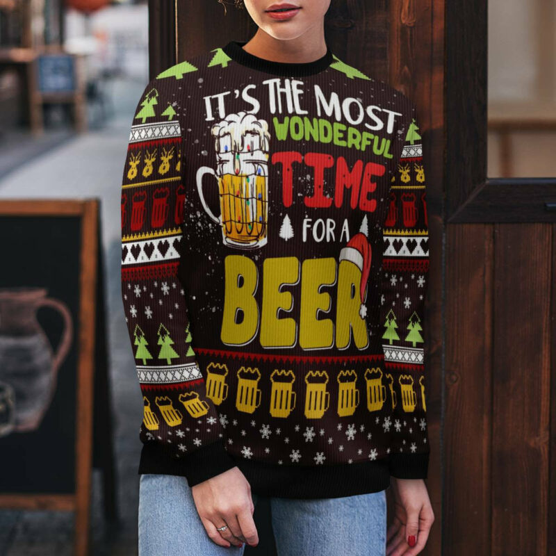 Time For Beer Ugly Christmas Sweater