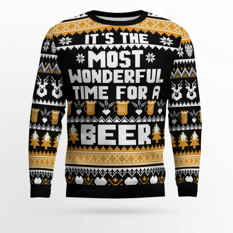 Wonderful Time For A Beer Ugly Christmas Sweater