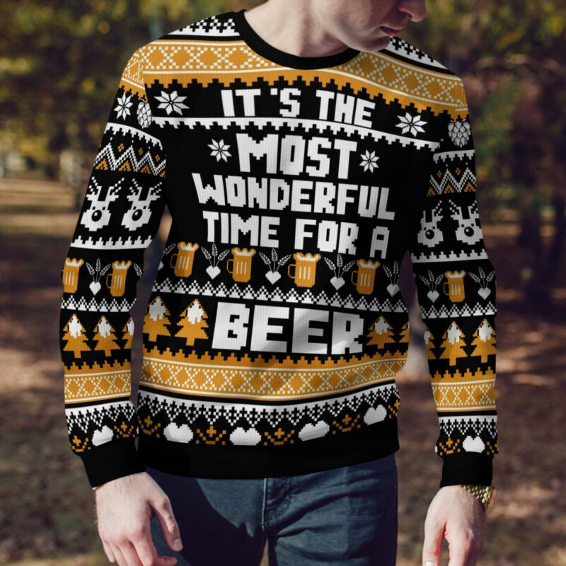 Wonderful Time For A Beer Ugly Christmas Sweater