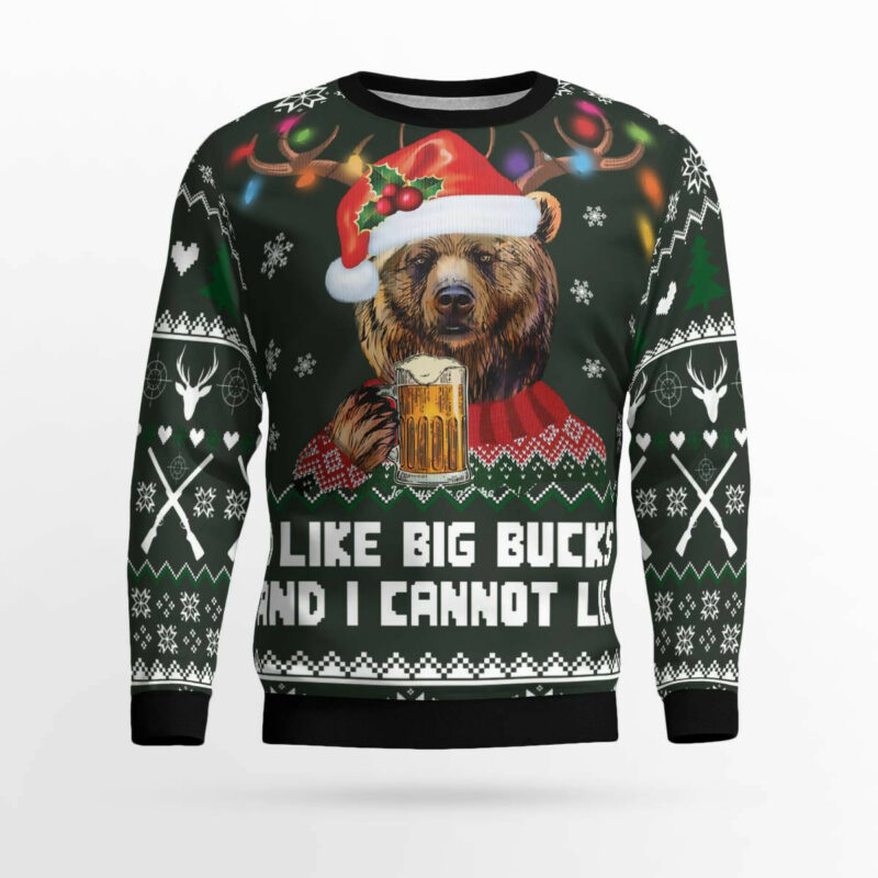 Bear Hunting and Beer Ugly Christmas Sweater