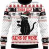 Black Cat Wine Glass Ugly Christmas Sweater