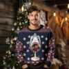 Shark Wine Glass Ugly Christmas Sweater