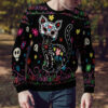 Cat Sugar Skull Ugly Christmas Sweater