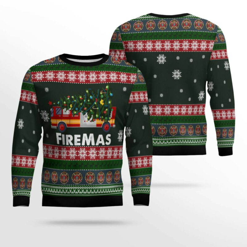 Firefighter Firemas Ugly Christmas Sweater