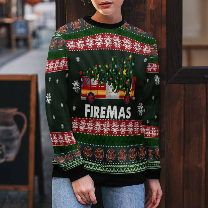 Firefighter Firemas Ugly Christmas Sweater