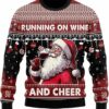 Santa With Wine Glass Ugly Christmas Sweater