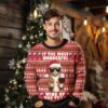 Cat With Wine Glass Ugly Christmas Sweater