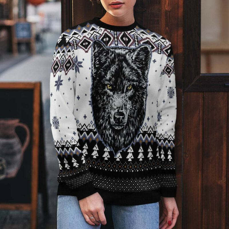 Awesome Wolf Ugly Christmas Sweater