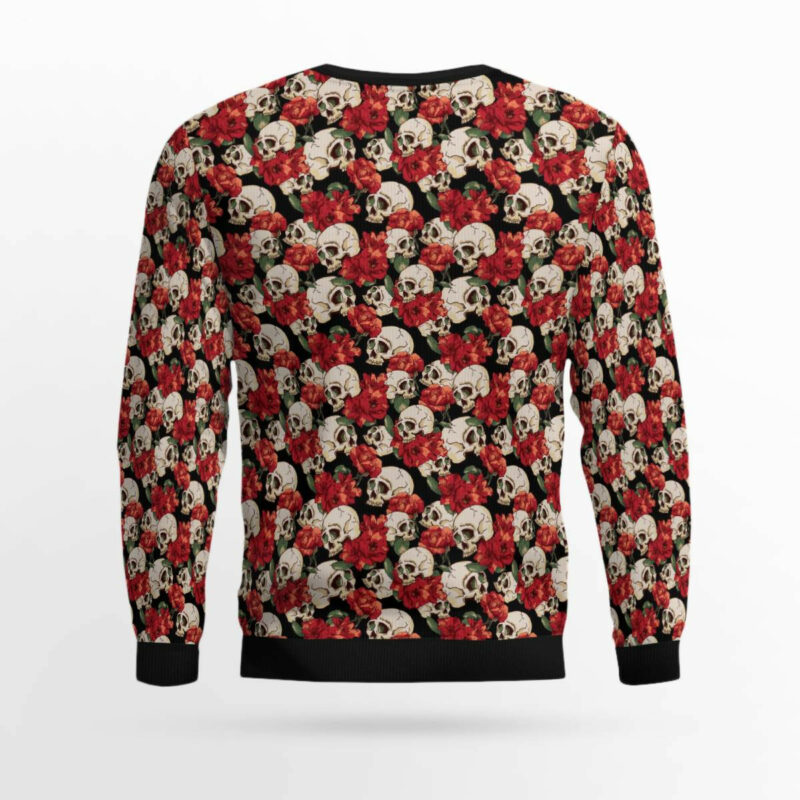 Floral Skull Ugly Christmas Sweater