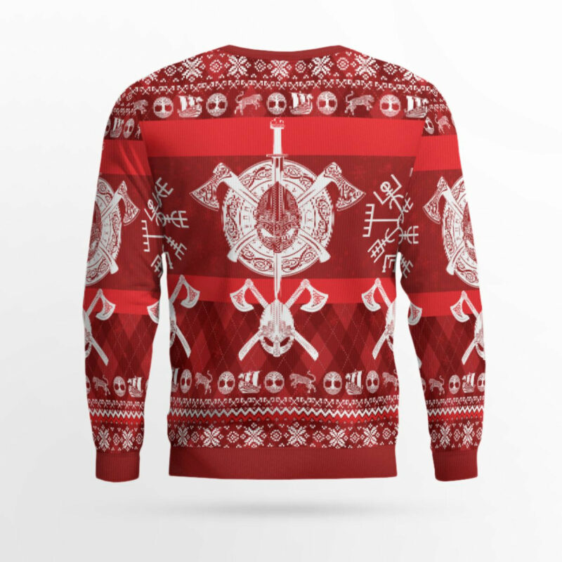 Viking Beer & Axe Viking Christmas Sweater - Ultimate Festive Warrior Gear Viking Ugly Christmas Sweater