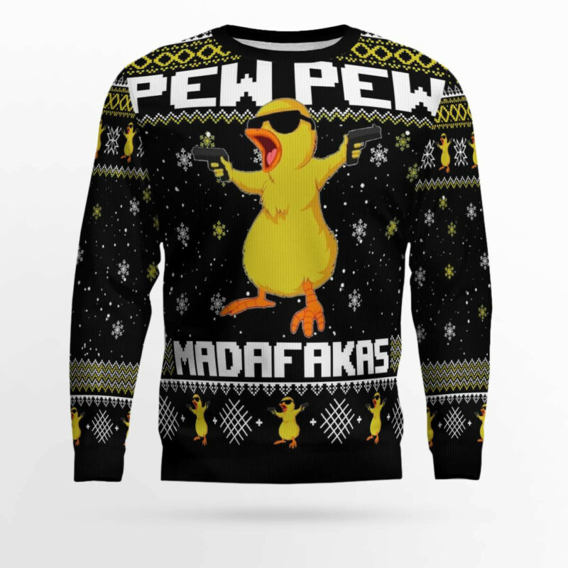 Duck Pew Pew Madafakas Ugly Christmas Sweater