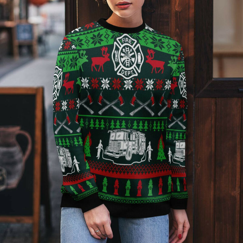 Awesome Firefighter Ugly Christmas Sweater