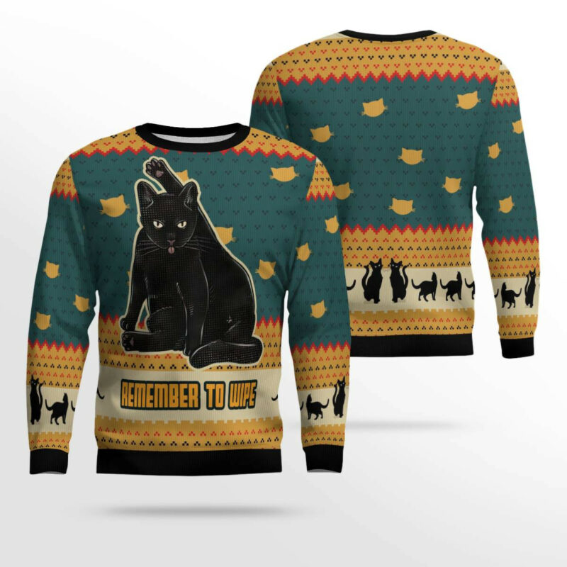 Black Cat Ugly Christmas Sweater