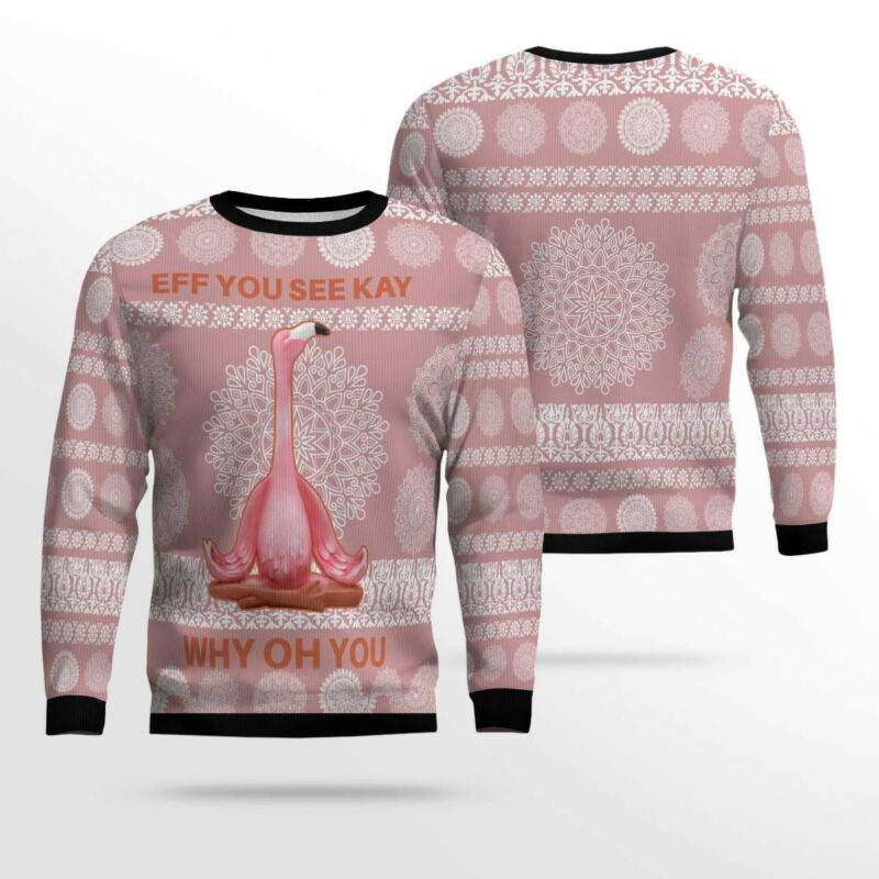 Flamingo Why Oh You Ugly Christmas Sweater