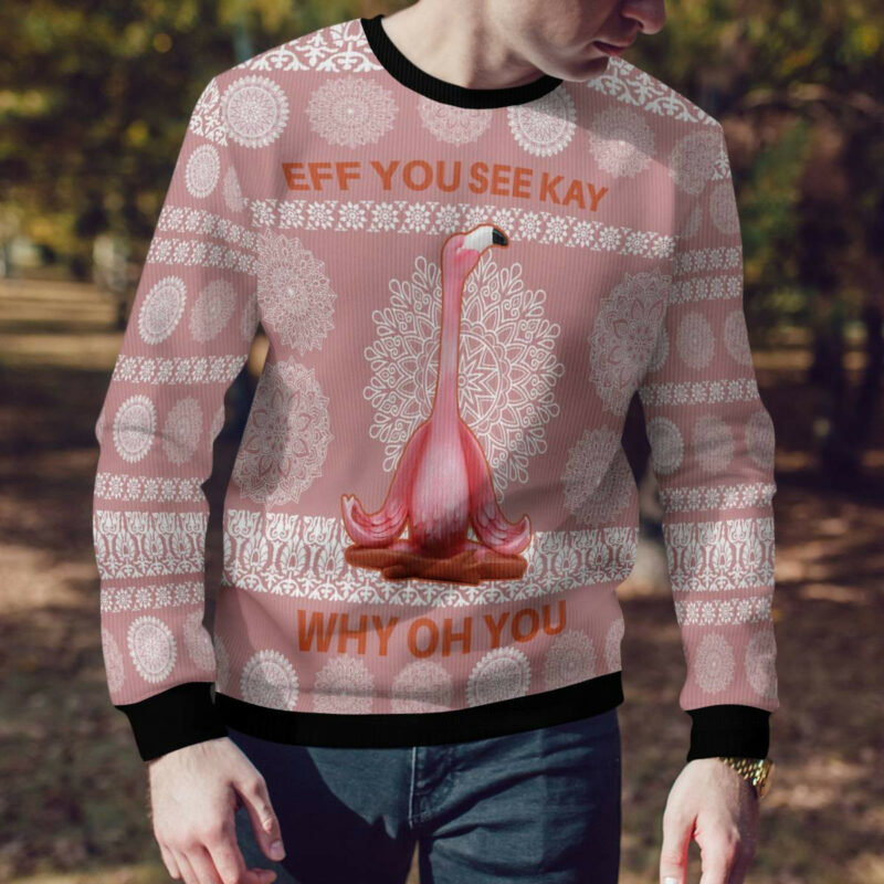 Flamingo Why Oh You Ugly Christmas Sweater