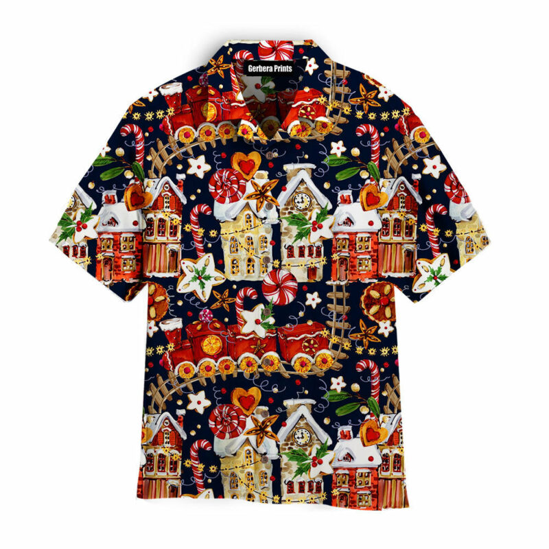 Christmas Train Sweet Holiday Pattern Aloha Hawaiian Shirts WH1037