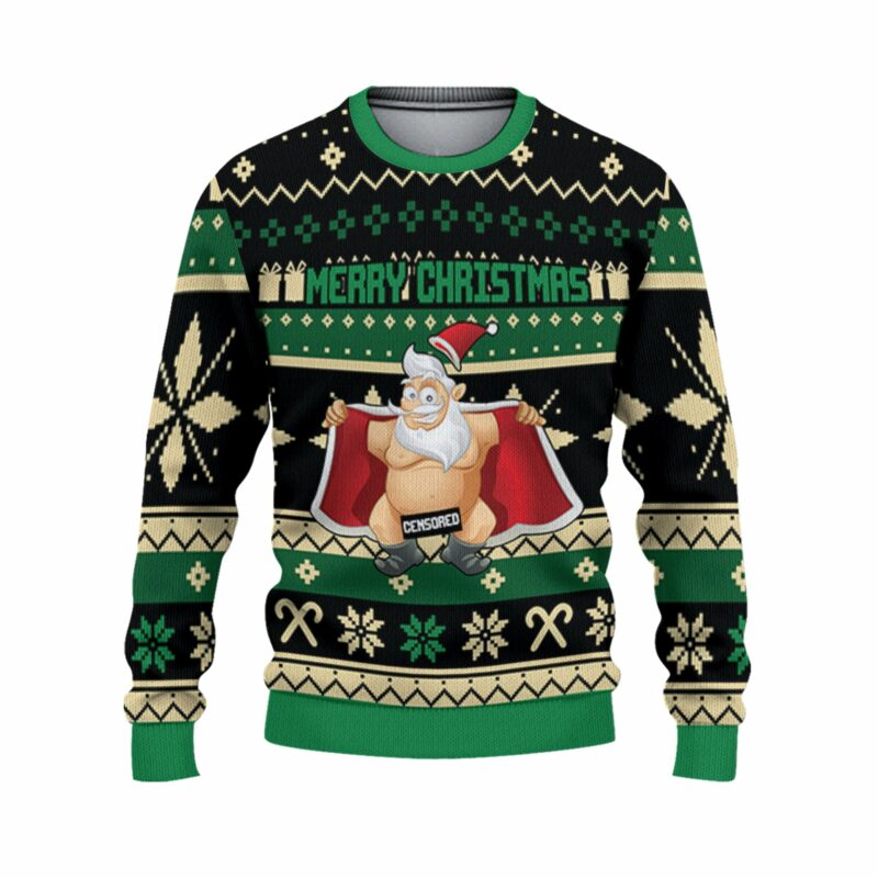 Dirty Christmas Santa Claus Naked Green NDA32