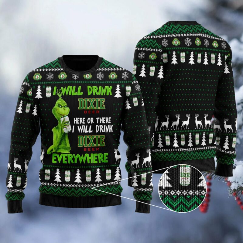 Dixie Grinch Will Drink Everywhere Ugly Sweater