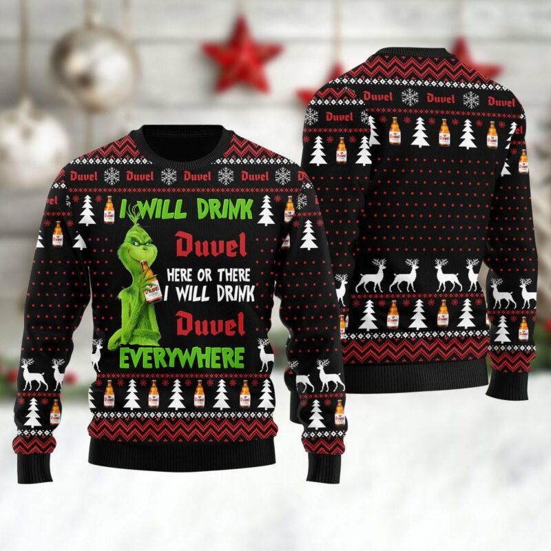 Duvel Grinch Will Drink Everywhere Ugly Sweater