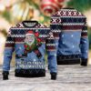 Funny Santa Playing Hockey Ugly Christmas Sweater