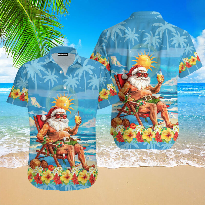 Santa Christmas In July Vacation Hawaiian Shirt