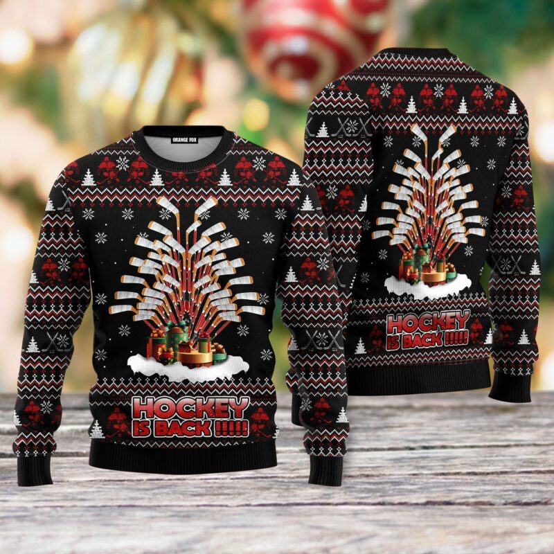 Hockey Is Back Ugly Christmas Sweater