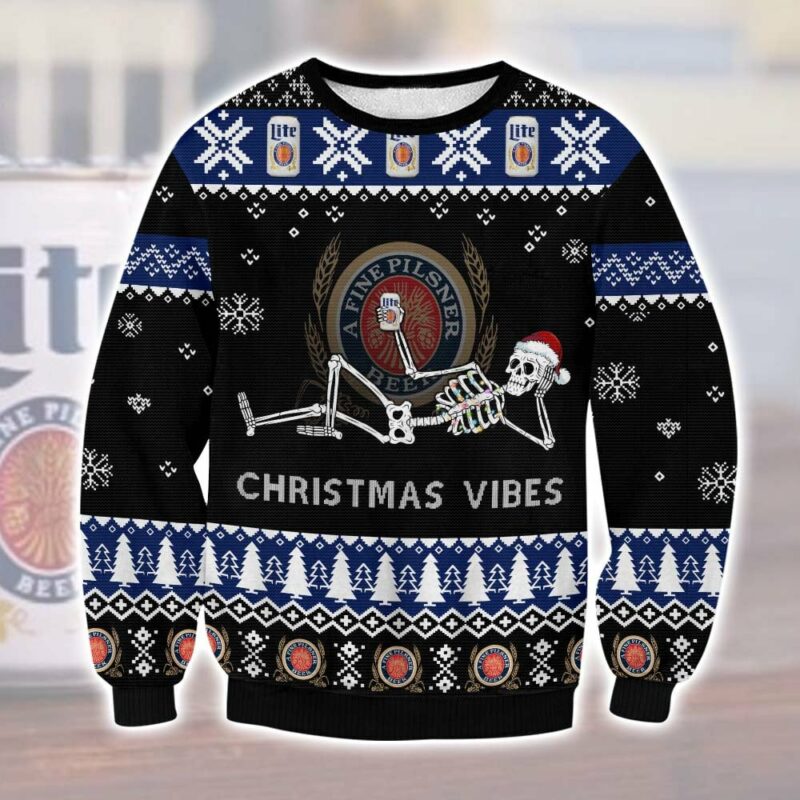 Lite Christmas Vibes Skull Ugly Sweater