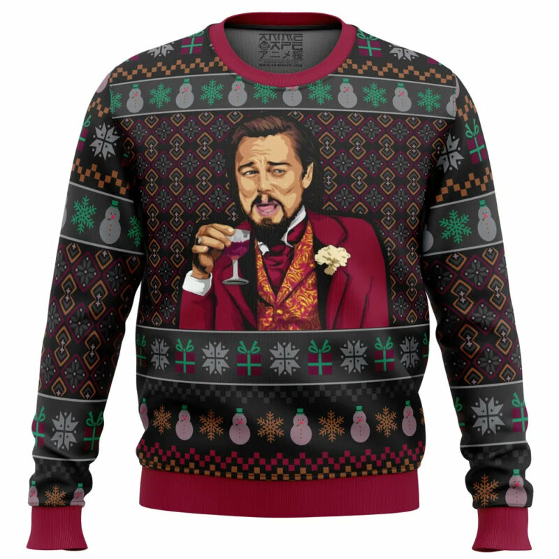 Laughing Leo DiCaprio Meme Ugly Christmas Sweater