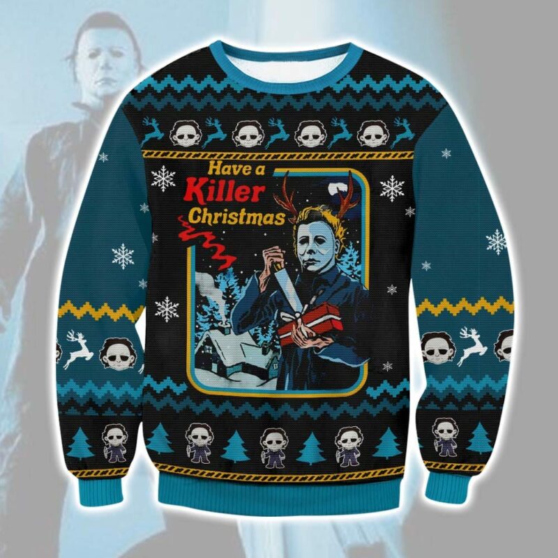 Micheal Myers Killer Christmas Ugly Sweater