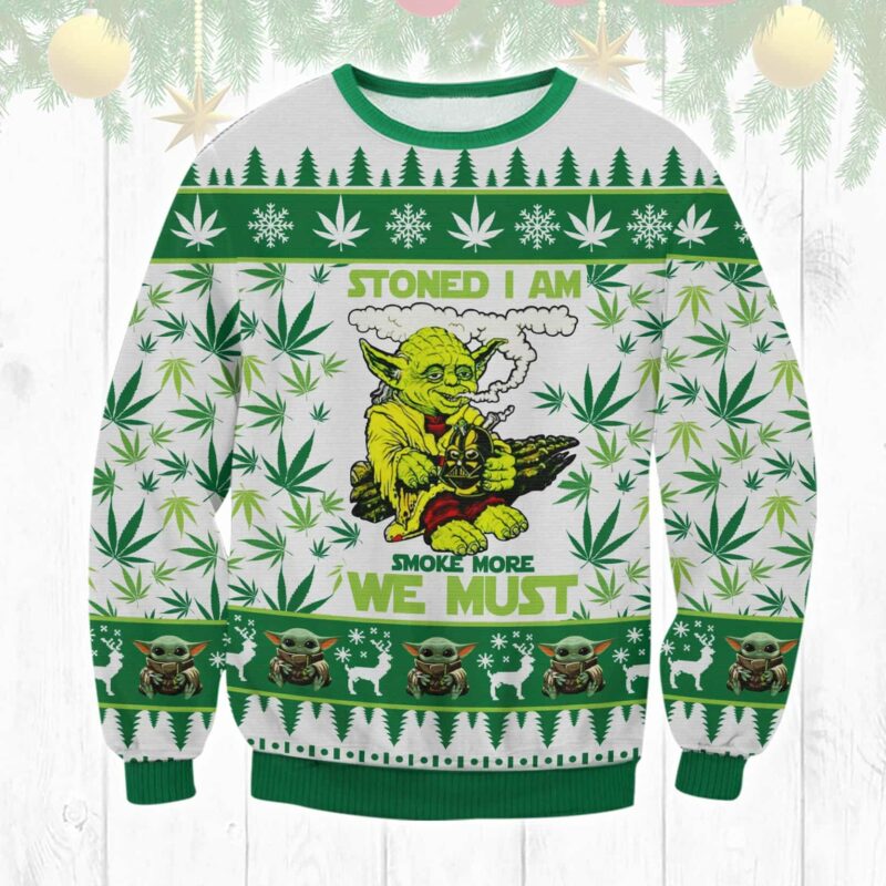 Marijuana Yoda Ugly Sweater