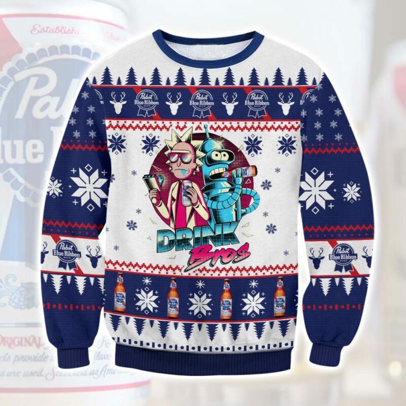 Pabst Blue Ribbon Rick And Morty Ugly Sweater