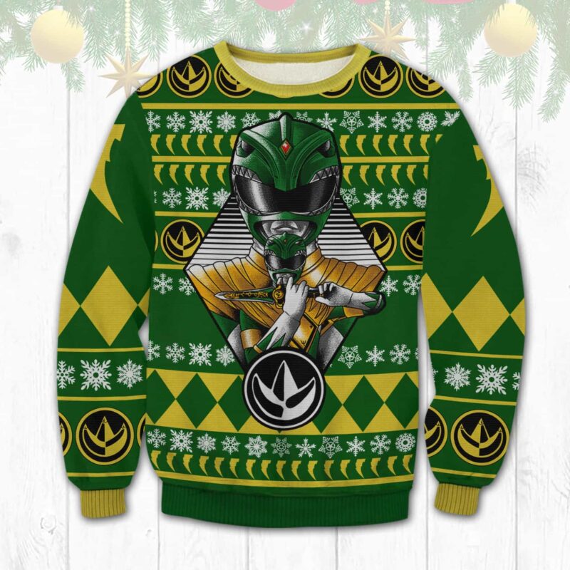 Green Power Rangers Ugly Sweater