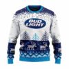 Personalized Bud Light Reindeer Christmas Ugly Sweater