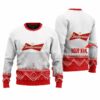 Personalized Budweiser Winter Reindeer Ugly Sweater