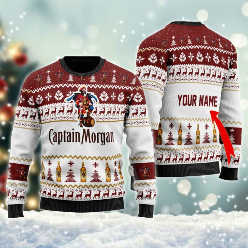 Personalized Captain Morgan Christmas Ugly Sweater