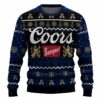 Personalized Coors Banquet Pine Tree Snowing Christmas Ugly Sweater