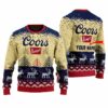 Personalized Coors Banquet Reindeer Christmas Ugly Sweater