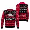 Personalized Coors Light Pine Tree Snowing Christmas Ugly Sweater