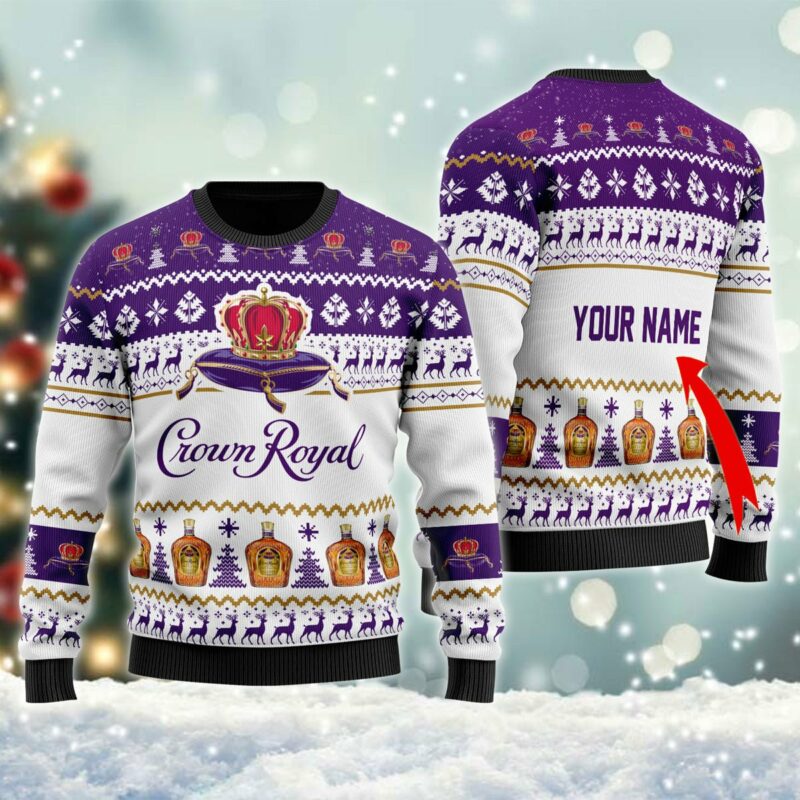 Personalized Crown Royal Christmas Ugly Sweater