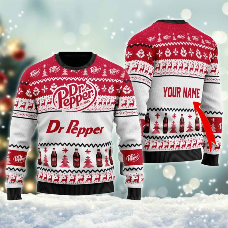 Personalized Dr Pepper Christmas Ugly Sweater