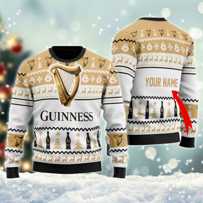 Personalized Guinness Christmas Ugly Sweater