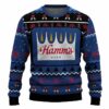 Personalized Hamm's Pine Tree Snowing Christmas Ugly Sweater